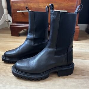 All Saints Women’s Black Leather Boots - Size 38